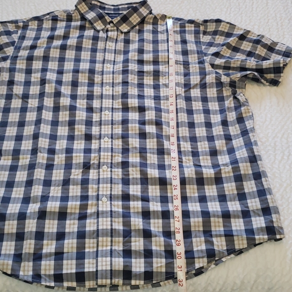 Tan Blue Plaid Short Sleeve Button Down Shirt - Picture 7 of 10